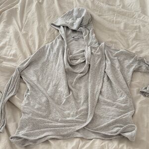 Athleta Light Gray Hooded Cardigan